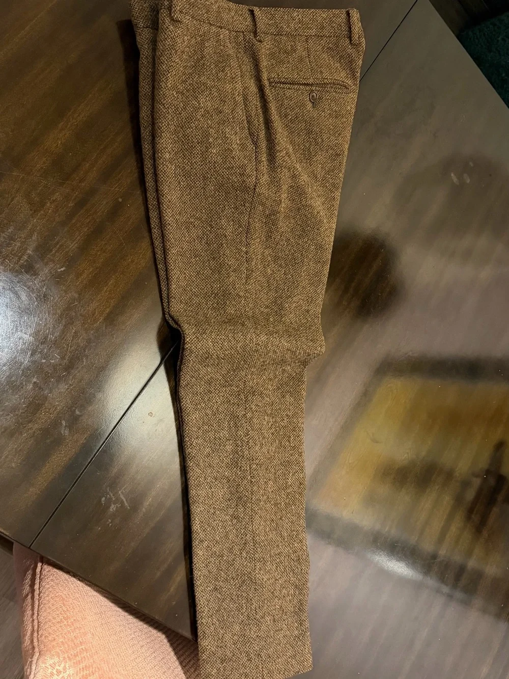 J. Crew Brown British tweed suit.